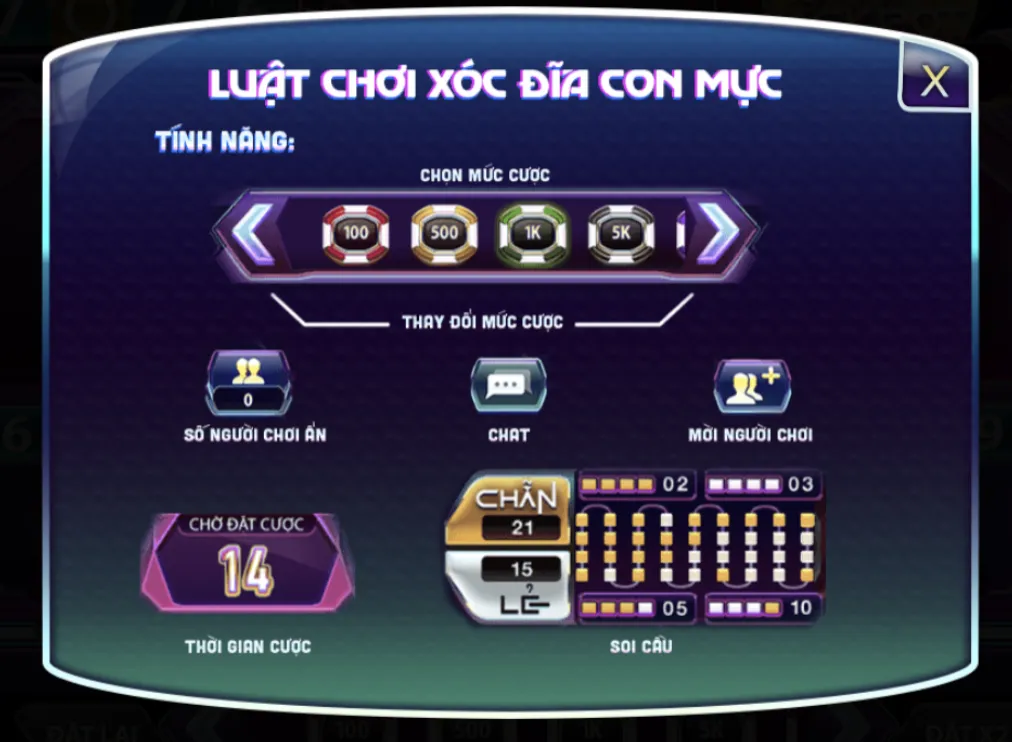 Tham khảo ngay luật chơi Xóc Đĩa Con Mực tại 789club